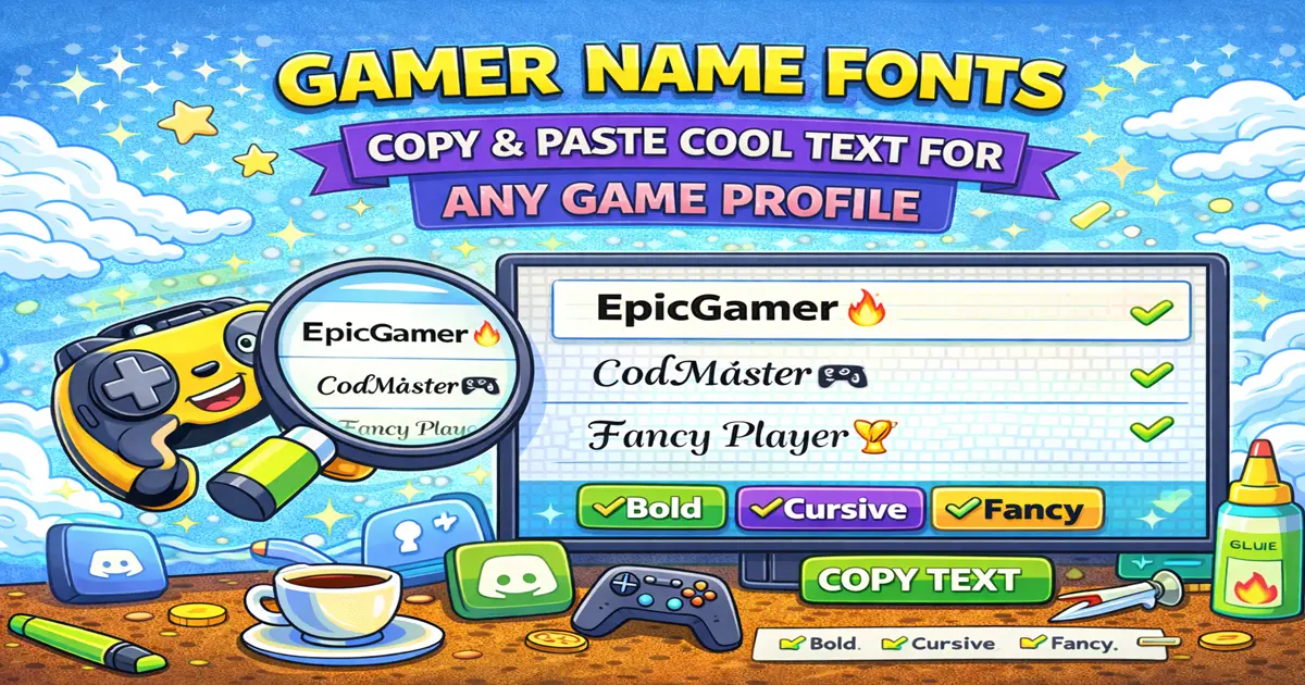 Gamer Name Fonts: Copy & Paste Cool Text for Any Game Profile